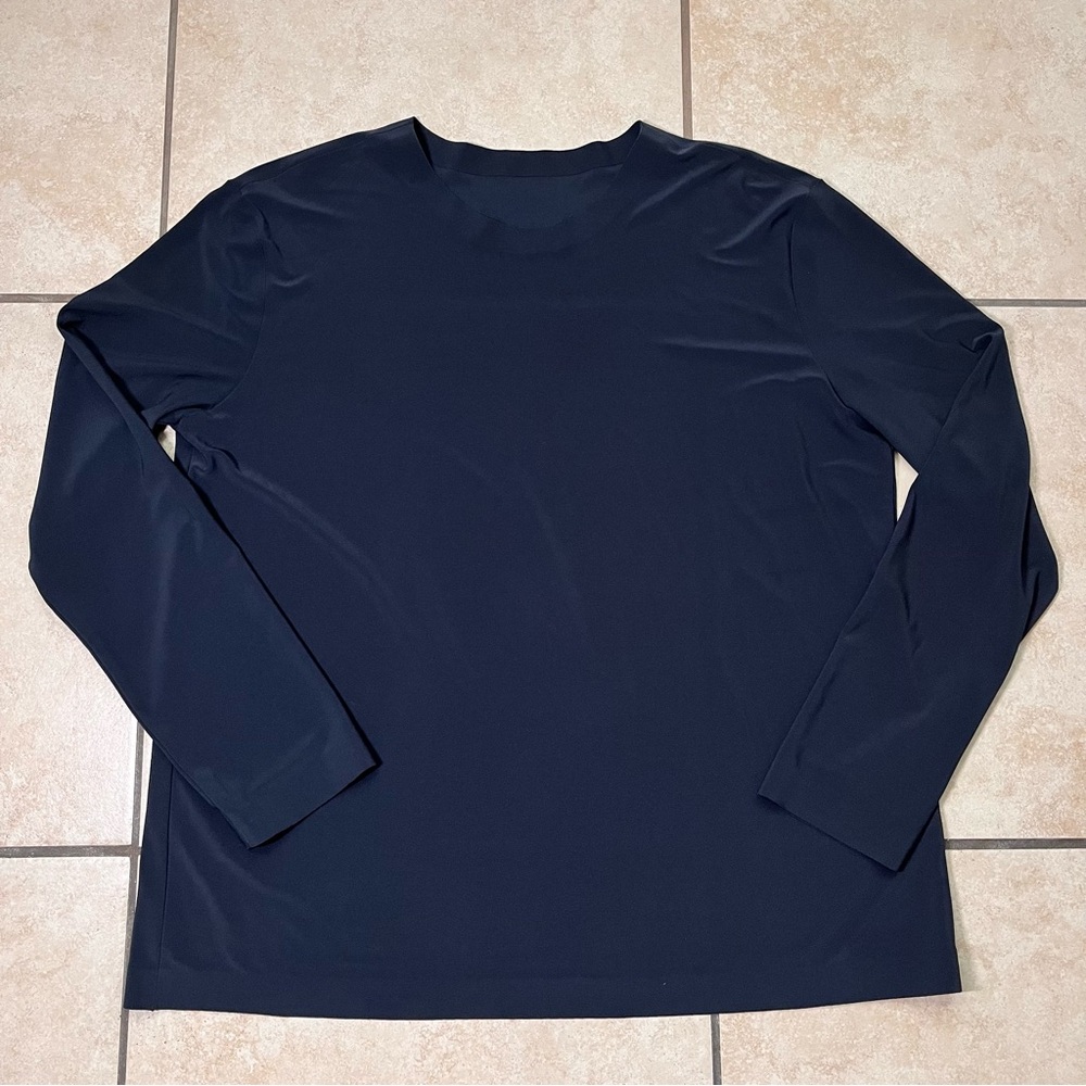 Norma Kamali Shirt Womens Size XS Jersey Charchoal Stretchy Elevated Basics